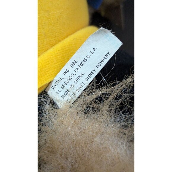 Disney Mattel Beauty and the Beast Plush Vintage 1992 14 Inch Beast Stuffed Doll - Picture 8 of 9